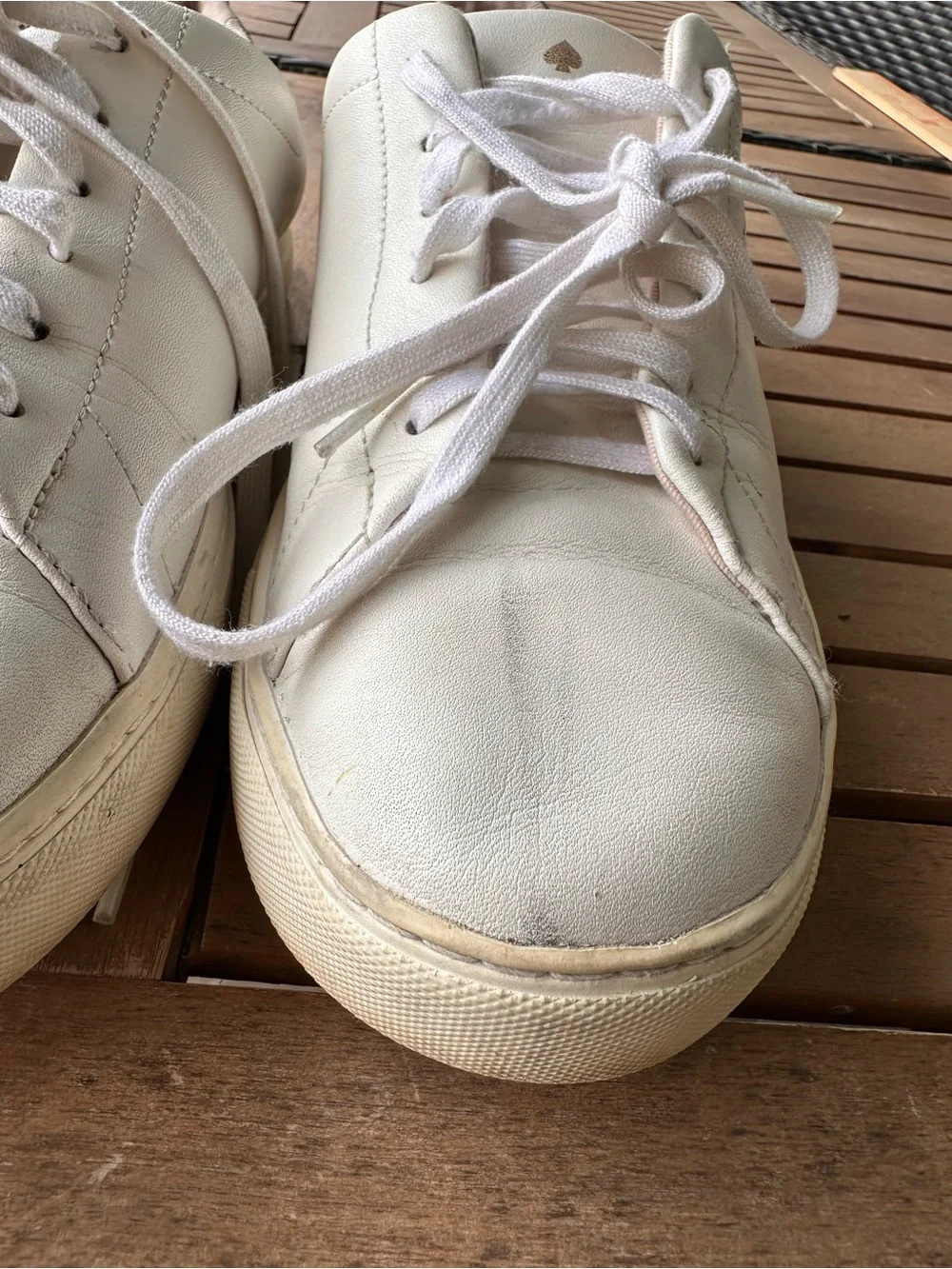 kate spade White Low-Top Leather Sneakers